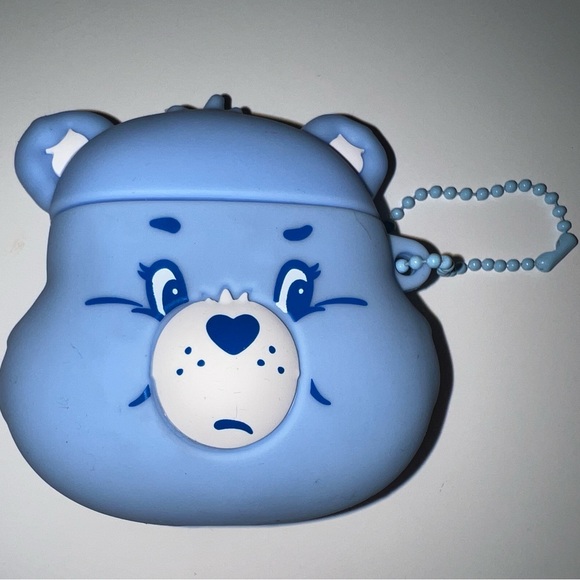Care Bears Silicone Case for AirPods 1/2, grumpy bear, blue, NEW - Picture 2 of 5